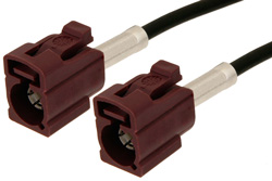 Bordeaux FAKRA Jack to FAKRA Jack Cable 48 Inch Length Using PE-C100-LSZH Coax