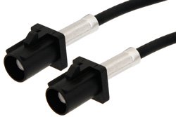 Black FAKRA Plug to FAKRA Plug Cable 36 Inch Length Using PE-C100-LSZH Coax