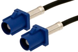 Blue FAKRA Plug to FAKRA Plug Cable 60 Inch Length Using PE-C100-LSZH Coax