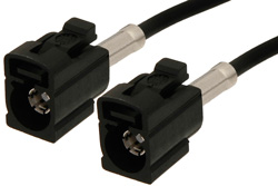 Black FAKRA Jack to FAKRA Jack Cable 12 Inch Length Using RG174 Coax