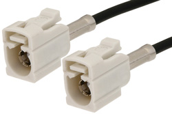 White FAKRA Jack to FAKRA Jack Cable 36 Inch Length Using RG174 Coax