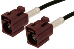 Bordeaux FAKRA Jack to FAKRA Jack Cable 12 Inch Length Using RG174 Coax