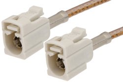 White FAKRA Jack to FAKRA Jack Cable 48 Inch Length Using RG316 Coax