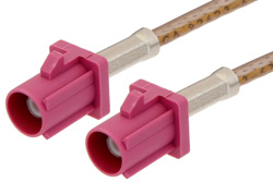 Violet FAKRA Plug to FAKRA Plug Cable 36 Inch Length Using RG316 Coax