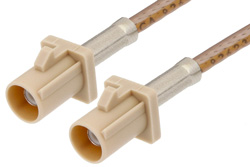 Beige FAKRA Plug to FAKRA Plug Cable 12 Inch Length Using RG316 Coax