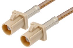 Beige FAKRA Plug to FAKRA Plug Cable 48 Inch Length Using RG316 Coax