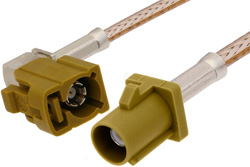 Curry FAKRA Plug to FAKRA Jack Right Angle Cable 48 Inch Length Using RG316 Coax