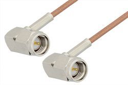 SMA Male Right Angle to SMA Male Right Angle Cable 12 Inch Length Using RG178 Coax, RoHS