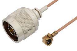 N Male to UMCX Plug Cable 12 Inch Length Using RG178 Coax