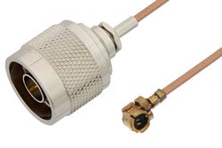 N Male to UMCX Plug Cable 24 Inch Length Using RG178 Coax