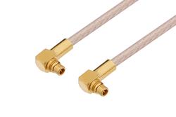 MMCX Plug Right Angle to MMCX Plug Right Angle Cable Using 75 Ohm RG179 Coax