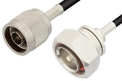 N Male to 7/16 DIN Male Cable 24 Inch Length Using PE-C195 Coax