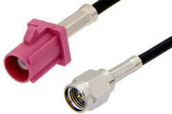 SMA Male to Violet FAKRA Plug Cable 60 Inch Length Using RG174 Coax
