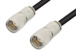 3/4 inch-20 Twinax Male to 3/4 inch-20 Twinax Male Cable 1200 Inch Length Using 100 Ohm PE-S330 Coax, RoHS