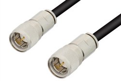 3/4 inch-20 Twinax Male to 3/4 inch-20 Twinax Male Cable 900 Inch Length Using 100 Ohm PE-S330 Coax, RoHS