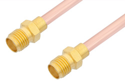 SMA Female to SMA Female Cable 6 Inch Length Using RG402 Coax, RoHS