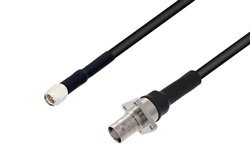 SMA Male to BNC Female 4 Hole Flange Low Loss Cable 200 CM Length Using PE-C195 Coax
