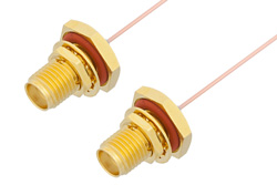 SMA Female Bulkhead to SMA Female Bulkhead Cable 36 Inch Length Using PE-020SR Coax, RoHS