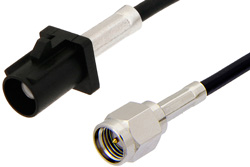 SMA Male to Black FAKRA Plug Cable 60 Inch Length Using PE-C100-LSZH Coax