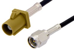 SMA Male to Curry FAKRA Plug Cable 36 Inch Length Using PE-C100-LSZH Coax