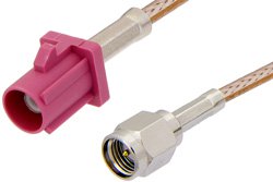 SMA Male to Violet FAKRA Plug Cable 12 Inch Length Using RG316 Coax
