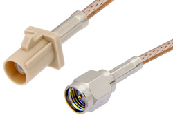 SMA Male to Beige FAKRA Plug Cable 24 Inch Length Using RG316 Coax