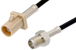 SMA Female to Beige FAKRA Plug Cable Using RG174 Coax