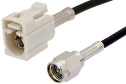 SMA Male to White FAKRA Jack Cable 48 Inch Length Using PE-C100-LSZH Coax