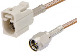 SMA Male to White FAKRA Jack Cable 48 Inch Length Using RG316 Coax