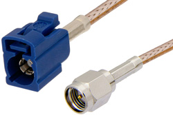 SMA Male to Blue FAKRA Jack Cable 48 Inch Length Using RG316 Coax