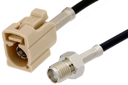 SMA Female to Beige FAKRA Jack Cable Using PE-C100-LSZH Coax