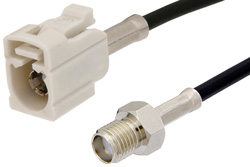 SMA Female to White FAKRA Jack Cable 12 Inch Length Using RG174 Coax