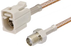 SMA Female to White FAKRA Jack Cable 24 Inch Length Using RG316 Coax