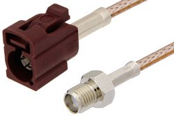 SMA Female to Bordeaux FAKRA Jack Cable 36 Inch Length Using RG316 Coax