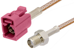 SMA Female to Violet FAKRA Jack Cable 60 Inch Length Using RG316 Coax