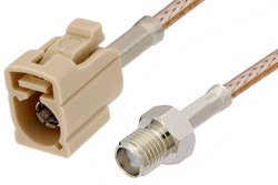 SMA Female to Beige FAKRA Jack Cable 24 Inch Length Using RG316 Coax