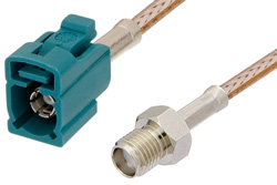 SMA Female to Water Blue FAKRA Jack Cable 36 Inch Length Using RG316 Coax