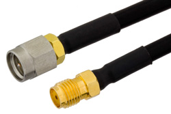 SMA Male to SMA Female Semi-Flexible Precision Cable 6 Inch Length Using PE-SR402FLJ Coax, LF Solder, RoHS