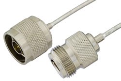 N 型公头转 N 型公头精密电缆组件，使用 PE-SR405FL 同轴电缆，RoHS