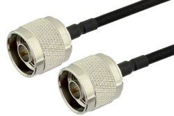 N Male to N Male Semi-Flexible Precision Cable 24 Inch Length Using PE-SR402FLJ Coax, RoHS