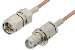SMA Male to SMA Female Bulkhead Cable 24 Inch Length Using RG178 Coax