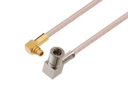 50 Ohm MMCX Plug Right Angle to 75 Ohm Mini SMB Plug Right Angle Cable Using 75 Ohm RG179 Coax