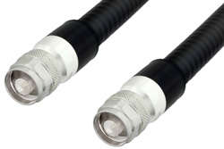 N Male to N Male Low PIM Cable 48 Inch Length Using 1/2 inch Flexible Coax, RoHS