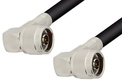 N Male Right Angle to N Male Right Angle Cable 24 Inch Length Using LMR-400 Coax