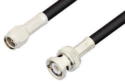 SMA Male to BNC Male Cable 24 Inch Length Using LMR-195 Coax