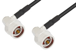 N Male Right Angle to N Male Right Angle With Times Connectors Cable 60 Inch Length Using LMR-195 Coax
