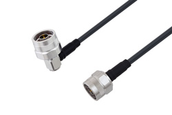 N Male to N Male Right Angle with Times Connectors Cable 24 Inch Length Using LMR-195 Coax