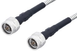 N型公头转N型公头低损耗电缆组件，120英寸，使用PE-P142LL同轴电缆，符合RoHS标准