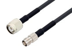 TNC Male to TNC Female Cable 12 Inch Length Using LMR-240 Coax with HeatShrink