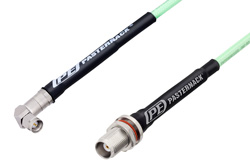 SMA Male Right Angle to TNC Female Bulkhead Low Loss Cable 48 Inch Length Using PE-P142LL Coax, RoHS
